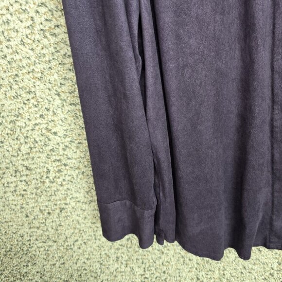 Chicos Top Womens 2 US Large Purple Faux‎ Suede Button Up Long Sleeve Ladies - Picture 3 of 8